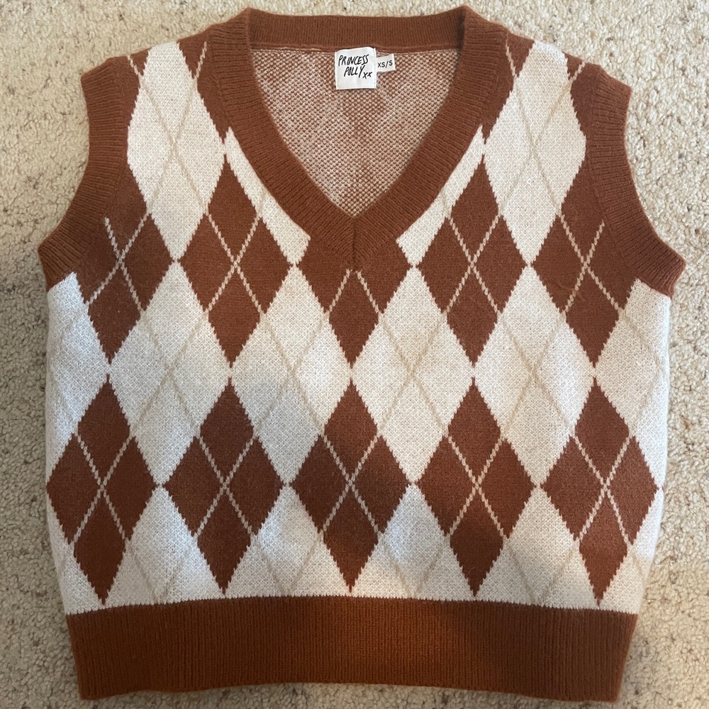 Princess Polly Peter Sweater Vest Brown